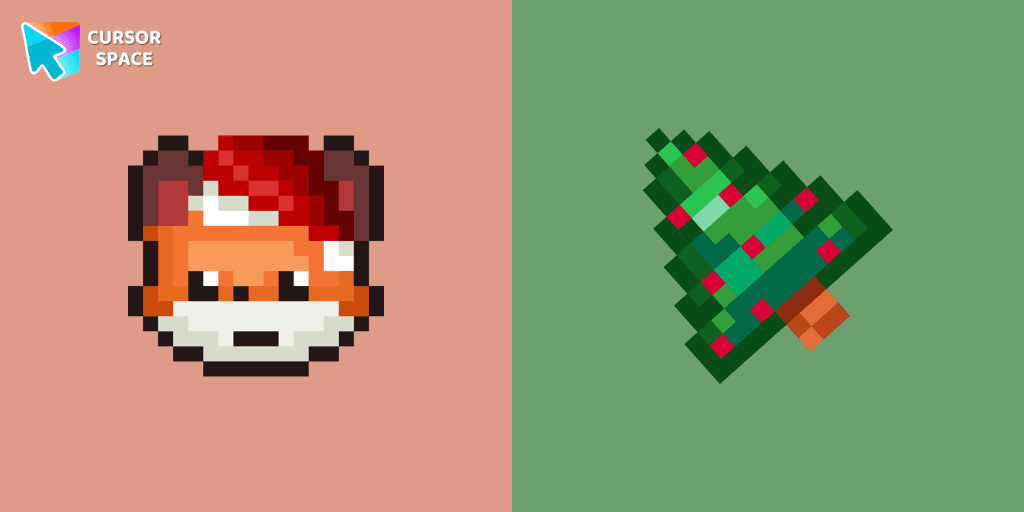 Christmas Fox Pixel cursor
